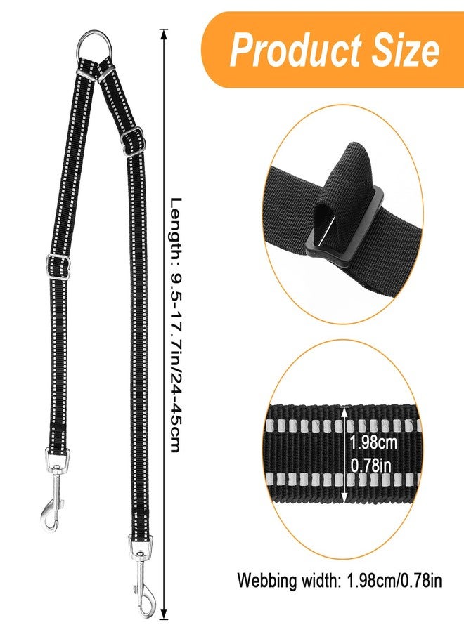 Yuanchu Double Dog Leash for 2 Dogs, No Pull Dog Leash Anti-Entanglement 360° Swivel, Adjustable Length Reflective Cord for Small Dogs Walking and Training, Black - Image 2